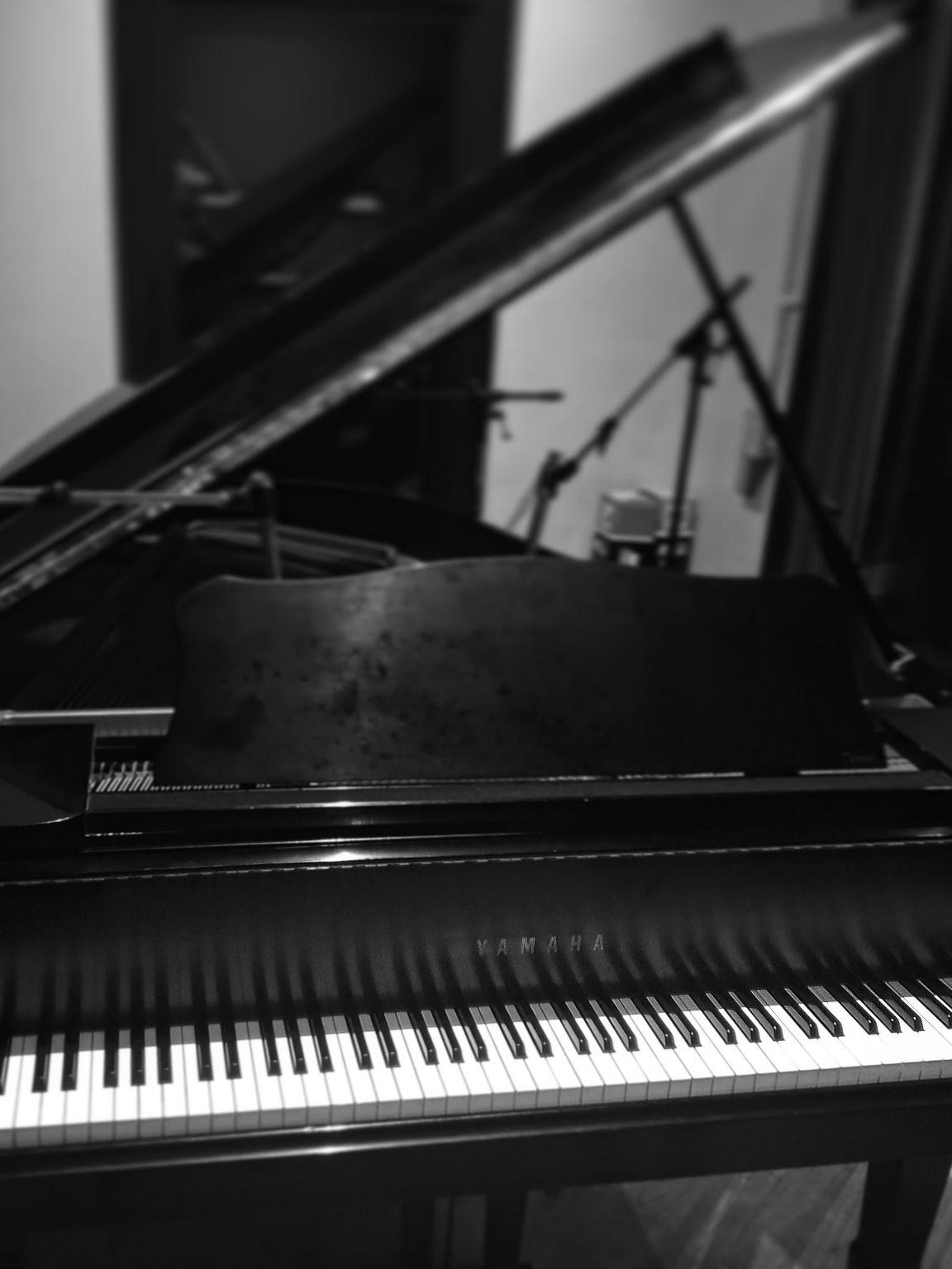 Upright Piano in Live Tracking Room